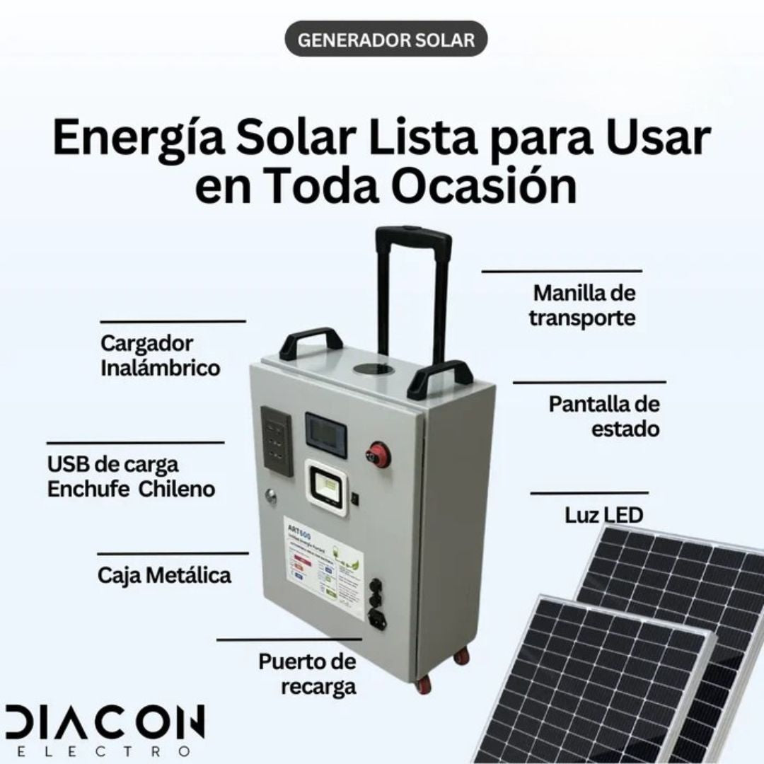 Generador Solar Portátil 900W Silencioso