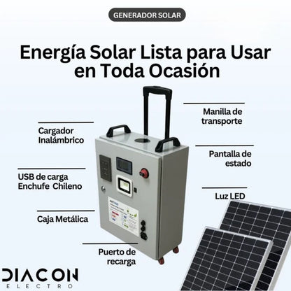 Generador Solar Portátil 900W Silencioso
