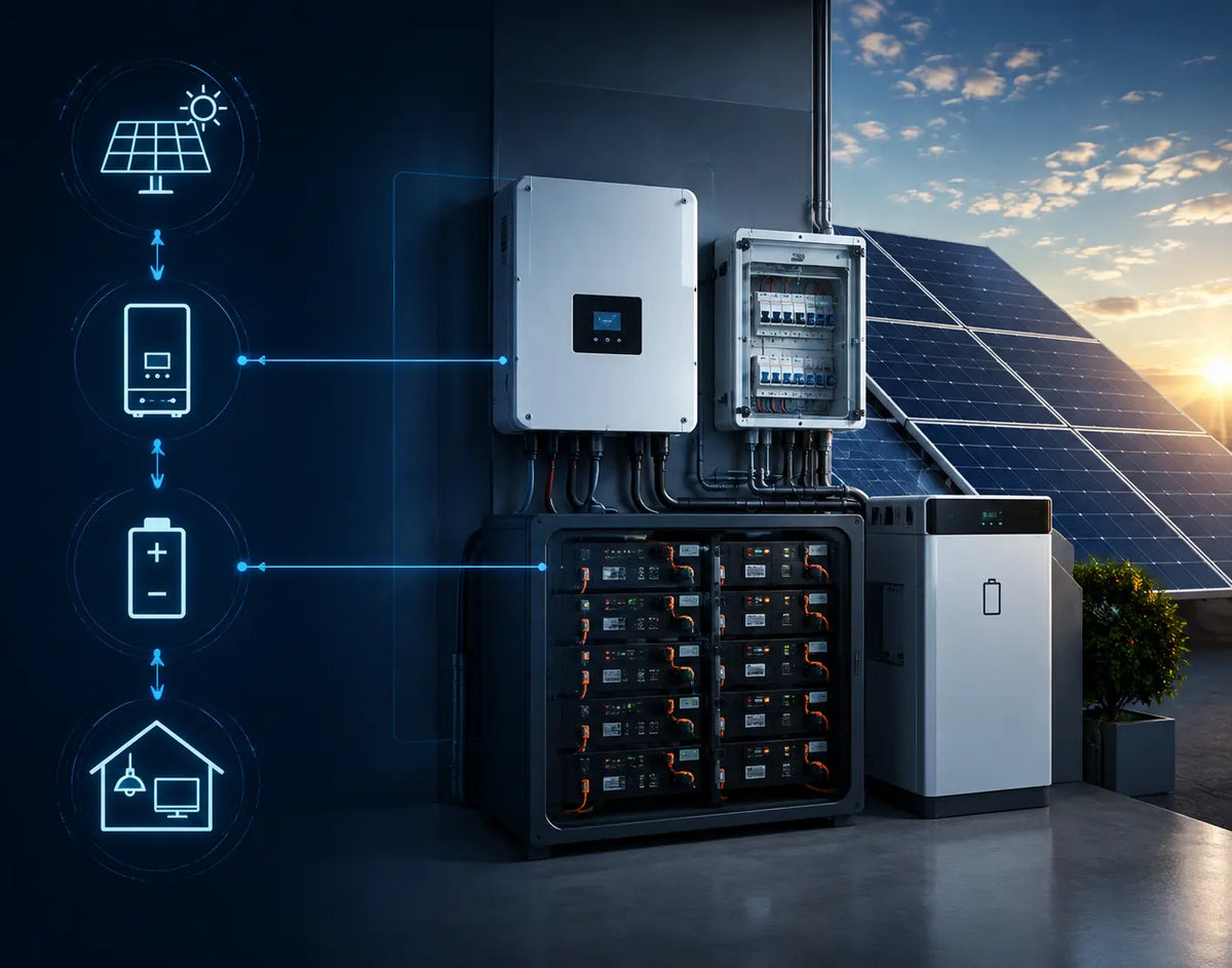 Sistema solar híbrido con baterías para almacenamiento energético