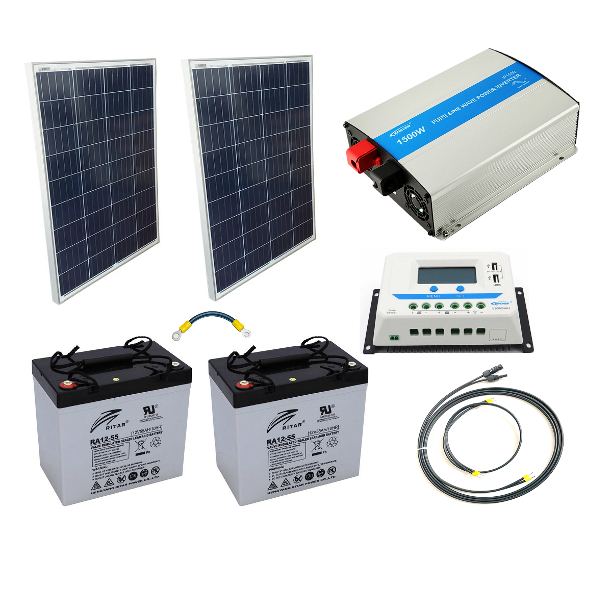 Kit Solar Bateria 50ah Inversor Panel Solar 50w Regulador