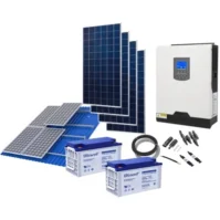 Este kit incluye los siguientes elementos: 1 Inversor Solar Híbrido Off-Grid 3000W 24V MPPT: Este inversor es el corazón del sistema, permitiendo la conversión de la energía generada por los paneles solares en electricidad útil para tu hogar o empresa. Al ser híbrido, puede trabajar tanto con la red eléctrica como de manera independiente, garantizando un suministro constante de energía. 4 Paneles Solares de 285W Policristalinos: Los paneles solares policristalinos son una opción eficiente y rentable para capturar la energía solar. Con una capacidad total de 1140W, estos paneles generarán la electricidad suficiente para alimentar varios dispositivos y aparatos en tu hogar. 2 Baterías Solares 12V 120Ah Ultracell Británicas: Las baterías de ciclo profundo Ultracell son ideales para almacenar la energía generada durante el día y utilizarla en la noche o en momentos de baja irradiación solar. Estas baterías tienen una excelente capacidad de almacenamiento y una vida útil prolongada, asegurando el buen funcionamiento de tu sistema solar. 10 metros de Cable Solar: El cable solar está diseñado para soportar condiciones climáticas adversas y es esencial para la correcta conexión entre los paneles solares y el inversor. 1.5 metros de Cable de Batería (positivo/negativo): Con estos cables, conectarás las baterías de manera segura y eficiente al sistema. 1 Conector MC4 Paralelo: Este conector te permitirá conectar los paneles solares de manera paralela, optimizando la producción de energía. 1 Puente Serie de Batería: Necesario para la correcta conexión de las baterías en serie, asegurando una mayor capacidad de almacenamiento. 2 Estructuras de Montaje Coplanar: Las estructuras de montaje son esenciales para fijar los paneles solares en el techo o en el suelo, asegurando que estén correctamente orientados para capturar la máxima cantidad de energía solar. 2 Diodos de Bloqueo: Estos diodos son fundamentales para prevenir el retorno de corriente desde las baterías a los paneles solares durante la noche o en condiciones de baja luz.